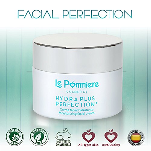 Le Pommiere crema nutritiva hidratante antiedad 50ml. Antiarrugas ácido hialurónico, colágeno, aloe vera. Vitamina A retinol, C, E. Tratamiento facial anti envejecimiento. Hombre & mujer. SPF 15