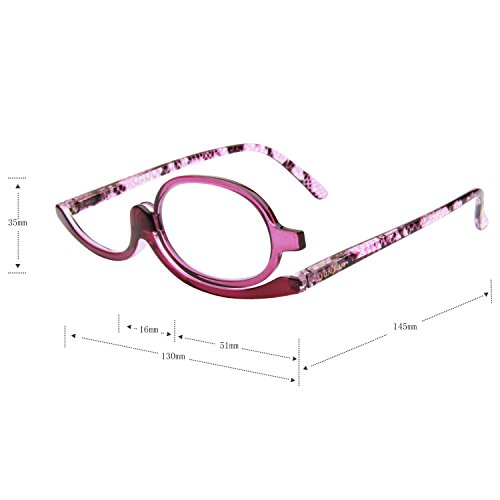 LianSan - Gafas de lectura con lentes giratorias para maquillaje L3660 (pack de 2 unidades)