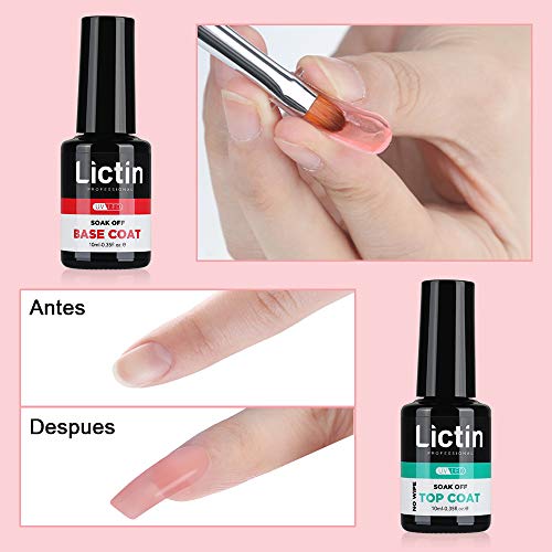 Lictin Kit Gel de Extensión de Uñas- 8 Colores Kit Poly Gel para Uñas con 8 * 30ml Extension Glue , 100 Pcs Uñas, 3 * Polvo de Uñas, Seguro y Fácil, Adecuado Para Manicuristas, Principiantes