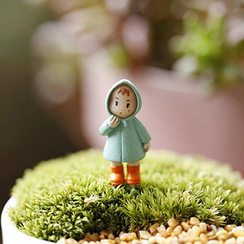 Lindo mini miniatura chica artesanía ornamento hada jardín gnomos casa decoraciones naranja