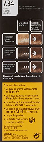 Llongueras Advance Tinte de Cabello Permanente Tono #7.34 Rubio Dorado Cobrizo