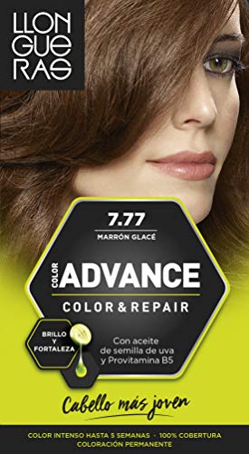 Llongueras Advance Tinte de Cabello Permanente Tono #7.77 Marrón Gláce