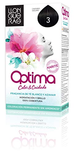 Llongueras Optima Tinte de Cabello Permanente sin Amoniaco Tono #3 Castaño Oscuro - 2 unidades