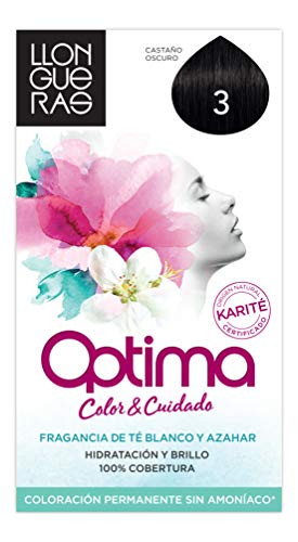 Llongueras Optima Tinte de Cabello Permanente sin Amoniaco Tono #3 Castaño Oscuro - 2 unidades