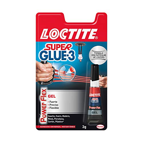 Loctite Super Glue-3 Power Flex, gel adhesivo flexible y resistente, pegamento instantáneo para superficies verticales, pegamento transparente extrafuerte, 1x3 g