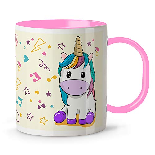 LolaPix Taza Unicornio Infantil niños y niñas Personalizada con Nombre. Vuelta al Cole. Plástico. Varios Diseños a Elegir