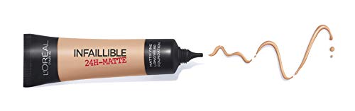 L'Oréal Paris 24H Mate, Base Maquillaje Matificante Larga Duración Tono de Piel Medio 20 Sable - 35 ml