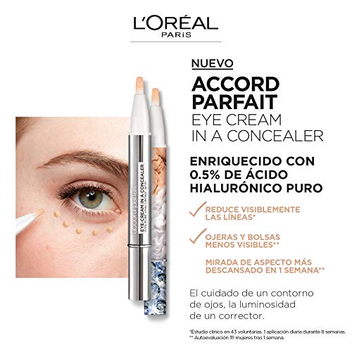 L'Oréal París Accord corrector Parfait Eye Cream in a Concealer tono medio claro 3-5.5R Peach