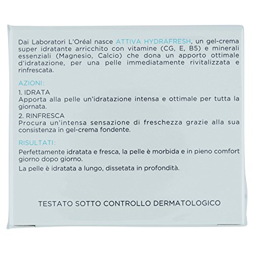 L'Oréal Paris Activo Hydrafresh Gel-Crema Crema hidratante Deje enfriar Piel Normal o Mixtas - 6 piezas de 50 ml [300 ml]