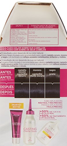 L'Oreal Paris Casting Crème Gloss, Crema Colorante sin Amoniaco, Negro Azulado 210