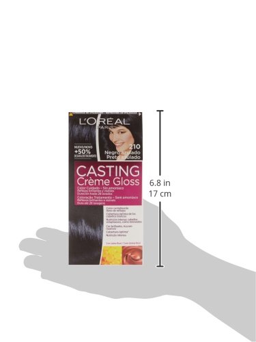 L'Oreal Paris Casting Crème Gloss, Crema Colorante sin Amoniaco, Negro Azulado 210