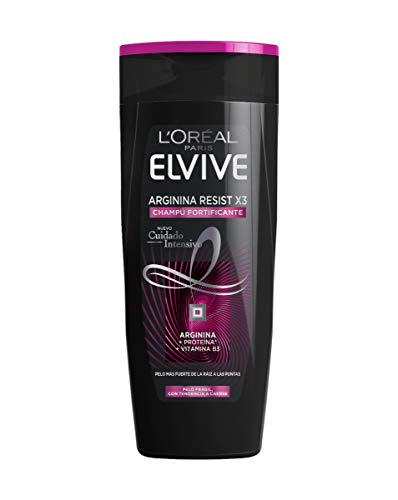 L'Oreal Paris Elvive Arginina Resist X3 Champú Fortificante para Pelo Frágil, con Tendencia A Caerse - 285 ml