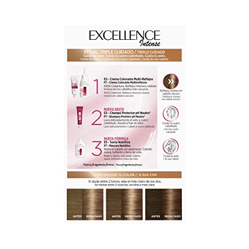 L'Oréal Paris Excellence Intense Coloración, Tono: 6,13 Rubio Helado