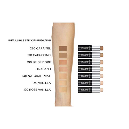 L'Oréal Paris, Infallible Stick de Maquillaje 24h, Tono 220 Caramel