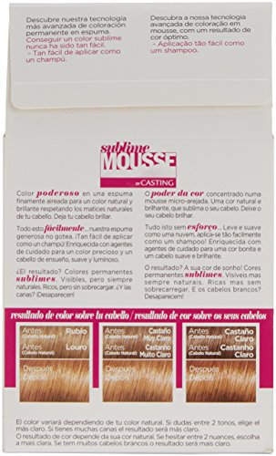 L'Oréal Paris Sublime Mousse Coloración Permanente, Tono: 830 Rubio dorado radiante