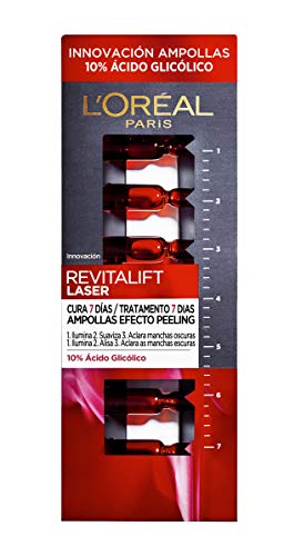 L'Oréal Revitalift Laser Ampollas Efecto Peeling Con Ácido Glicólico Negro - 7 Unidades 30 g