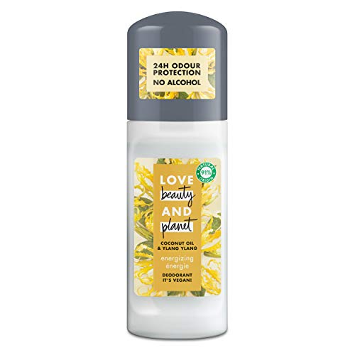 Love Beauty and Planet Desodorante Roll-on Love, Aceite de Coco e Ylang Ylang Vegano - Pack de 3 x 50 ml (Total: 150 ml)