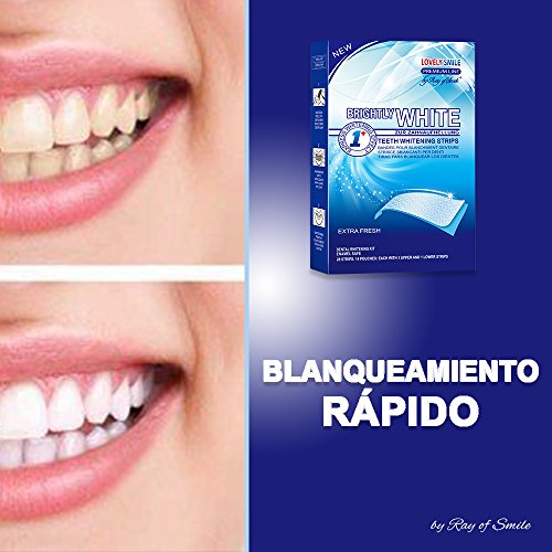 Lovely Smile Bright White-Strips 28 Bandas Blanqueadoras Dientes Blanqueamiento de dientes tiras con avanzada tecnología antideslizante - Teeth Whitening Strips - by RAY OF SMILE®