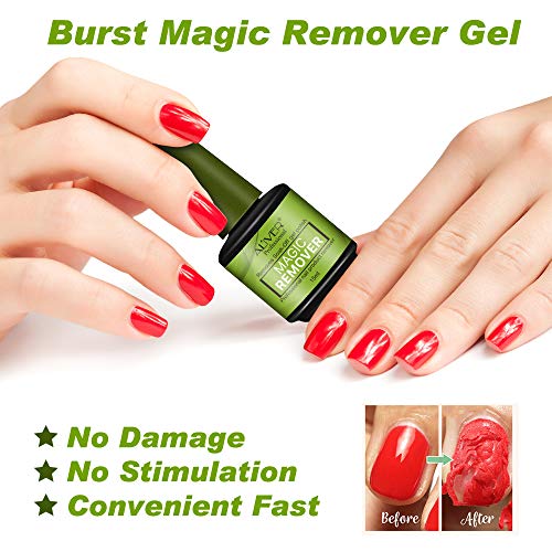 Magic Gel, 2 Paquetes Uñas De Gel Mágico, Removedor De Pegamento para Esmalte De Uñas, Tratamiento Fortalecedor Y Acondicionador Mágico De Uñas 15ml, Remojo del Arte De Uñas, Pincel Acrílico