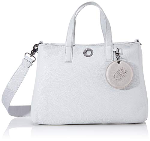 Mandarina Duck Mellow Leather Tracolla, Bolsa de mensajero para Mujer, Gris (Mist), 12x19x28 Centimeters (W x H x L)