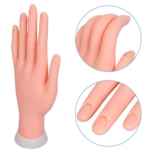 Mano para Practicar Uñas Articulada Flexible Suave Manicura Expositor de Esmaltes sin Uñas de Clavuz