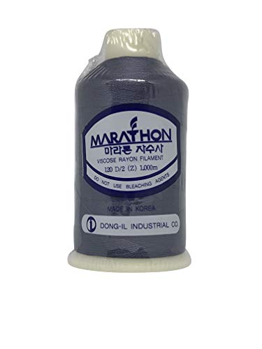 Marathon Rayon 1323 - Hilo de bordar, color gris oscuro, 1000 m, color ámbar