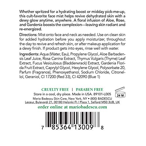 Mario Badescu Facial Spray With Aloe, Herbs & Rosewater - For All Skin Types 118ml