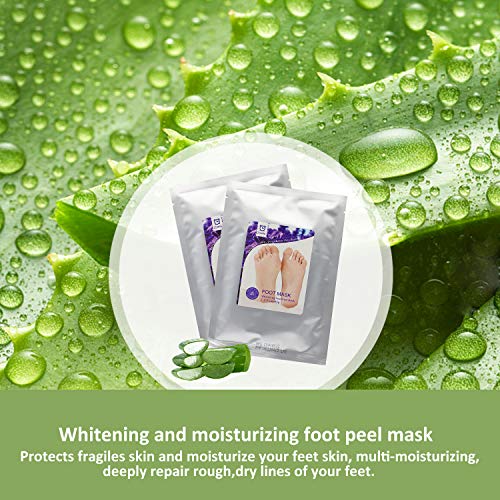 Mascarilla Pies Exfoliante Máscara Wolady 2pcs Exfoliantes Calcetines Exfoliante Pies Máscara Pies Foot Mask, Quita Cutículas y Callos, Eliminar Piel Muerta Foot Peeling Mask Hidratante y Blanqueadora