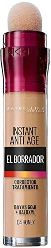 Maybelline New York - - Corrector de Ojeras, Bolsas e Imperfecciones Borrador Ojos, Tono 04 Honey pieles medias, 6.8 ml