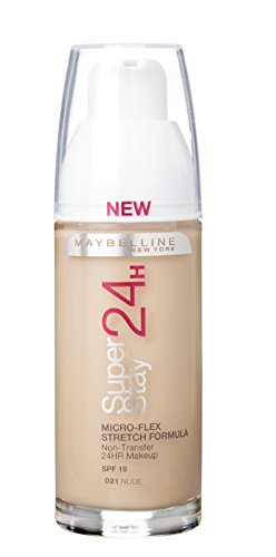 Maybelline Superstay 24HRS 21 Nude Beige Frasco dispensador - base de maquillaje (Nude Beige, Piel mixta, Piel seca, Piel normal, Piel grasosa, Piel sensible, Frasco dispensador, 24 h, Francia, 33 mm)