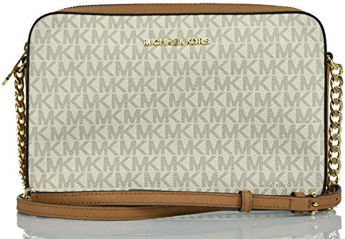 Michael Kors Jet Set - Bolso bandolera para mujer, Dorado (Vainilla), Large