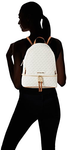 Michael Kors - Rhea Zip, Mochilas Mujer, Blanco (Vanilla), 12.7x31.8x24.1 cm (W x H L)