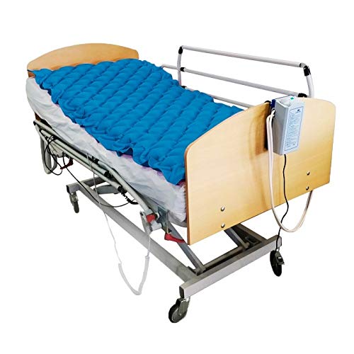 Mobiclinic, Mobi 1, Colchón antiescaras de aire alternante, con motor compresor, PVC médico ignífugo, para escaras de Grado I, 200 x 90 x 7, 130 celdas, color Azul