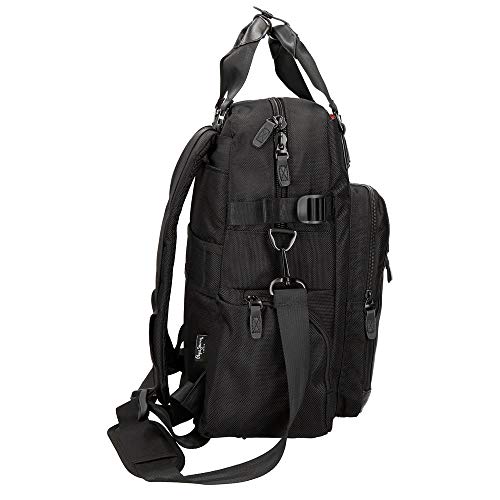 Mochila Pepe Jeans Allblack para portátil 13,3" con bandolera