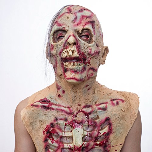 molezu Máscara de Cabeza Muerta de Walking Dead, máscara de Monstruo Malvado residente, máscara de látex de Goma para Fiesta de Disfraces de Zombie para Halloween