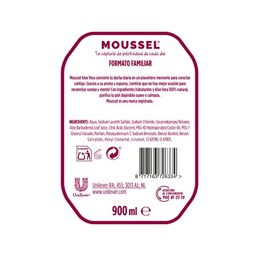 Moussel Gel Ducha Aloe Vera - Pack de 4 x 900 ml - Total: 3600 ml