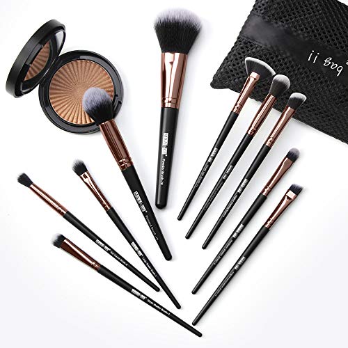 mreechan Brochas de Maquillaje,Pinceles de Maquillaje,Set de brochas de Maquillaje 20 Piezas con Bolsa de Viaje para Base de Maquillaje, Sombra de Ojos, Colorete, Polvo, Las Cejas