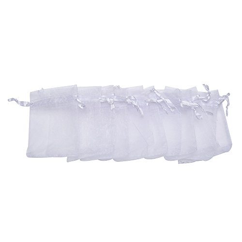 Mudder Bolsas de Organza de Joyas para Bodas, 100 Piezas (Blanco)