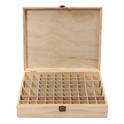 MUUZONING Madera Caja de almacenaje Aceites Esenciales para 68 Botellas Caja de Almacenamiento de Aceite Contenedor Estuche Organizadores para Cuentagotas, Perfume, Aceite Esencial, CosméTica #3