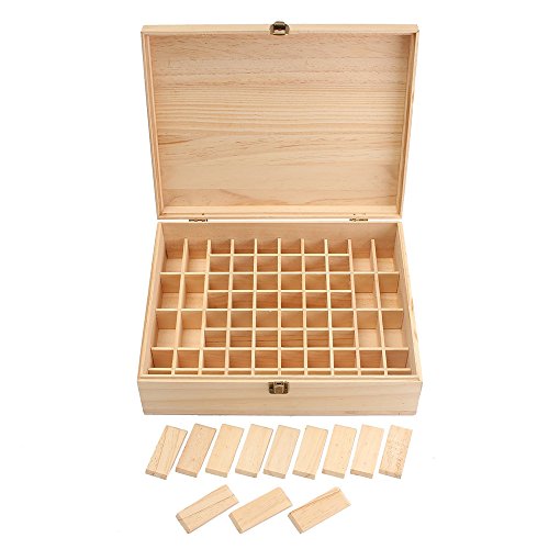 MUUZONING Madera Caja de almacenaje Aceites Esenciales para 68 Botellas Caja de Almacenamiento de Aceite Contenedor Estuche Organizadores para Cuentagotas, Perfume, Aceite Esencial, CosméTica #3