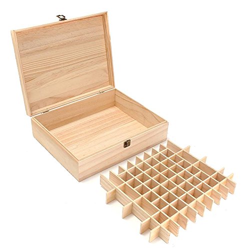 MUUZONING Madera Caja de almacenaje Aceites Esenciales para 68 Botellas Caja de Almacenamiento de Aceite Contenedor Estuche Organizadores para Cuentagotas, Perfume, Aceite Esencial, CosméTica #3