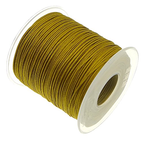 My-Bead Cinta de Nailon Cordón trenzado dorado oro diámetro Ø 1 mm rollo con 90 m Cuerda de Nailon DIY