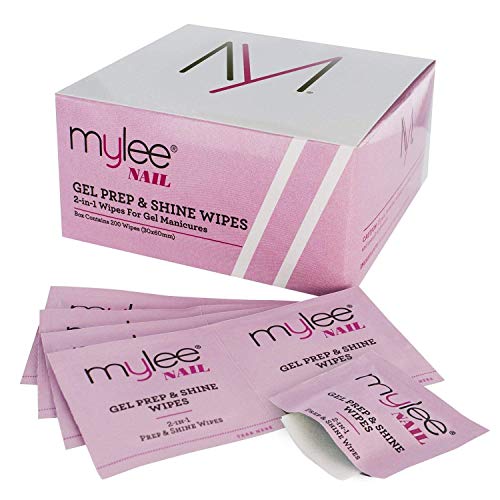 Mylee 200 Toallitas para Preparación y Acabado de la Manicura de Gel, Limpiador de Esmalte y Residuos Pegajosos para Uñas de GEL LED UV, Limpia la Base de la Uña Antes de la Manicura o Pedicura