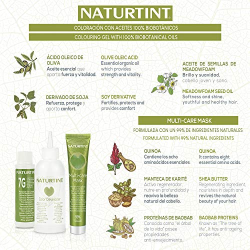 Naturtint Coloración 9N Rubio Miel, 100% Cobertura de canas y Hidratación, Ingredientes Vegetales y Aceites 100% Biobotánicos, Color Natural y Duradero, Sin Amoniaco, Parabenes, Siliconas, Pack de 3.