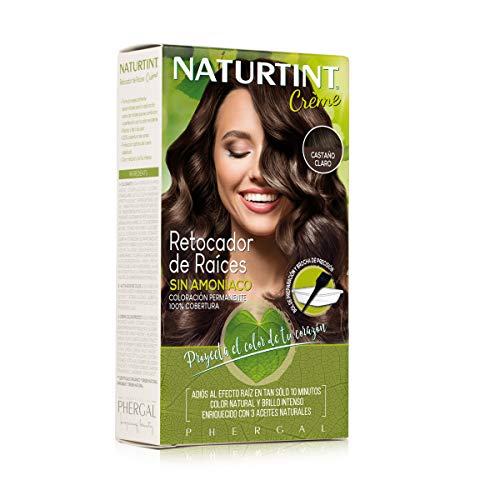 Naturtint Retocador de Raíces sin Amoníaco, 100% Cobertura, Castaño Claro