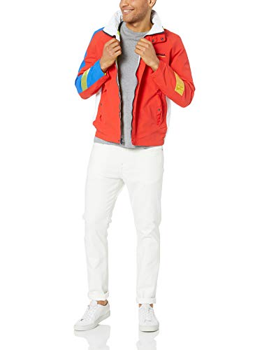 Nautica RAINBREAKER Color Block JKT Chaqueta Deportiva, Rojo (6ey Fire Red 6ey), Large (Tamaño del Fabricante:L) para Hombre