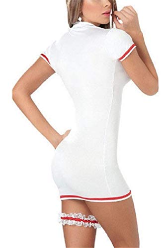 NAVARCH Mujeres Enfermera Conjunto De Lencería Tentación Babydoll Disfraces de Enfermera Uniforme Tentacion Camisetas Vestido Sexy Ropa de Dormir Lencería Cosplay Ropa de Dormir