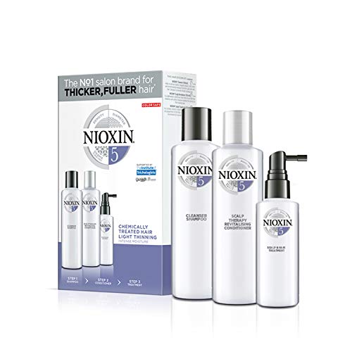 NIOXIN - Trial Kit (Champú, Acondicionador y Tratamiento) Sistema 5- CABELLO QUIMICAMENTE TRATADO _DEBILITAMIENTO LEVE_HIDRATACION INTENSA -(300ml+300ml+100ml), Set 1