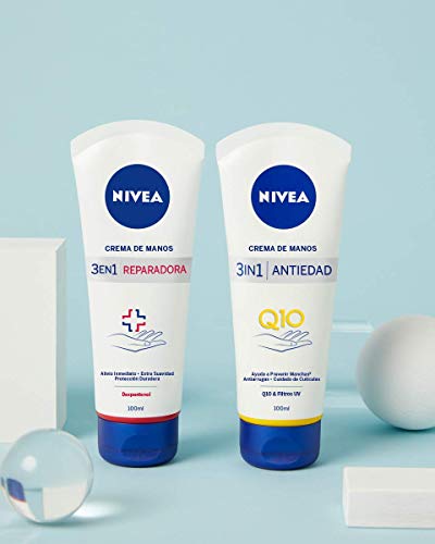 NIVEA Crema de Manos Reparadora (1 x 100 ml), crema calmante para manos agrietadas y muy secas, crema hidratante para conseguir unas manos suaves