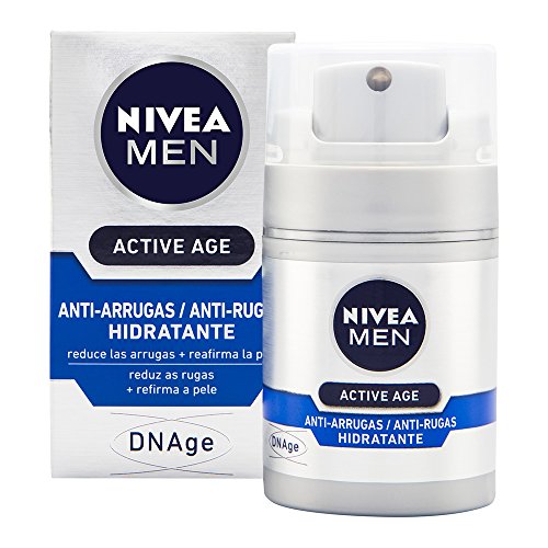 NIVEA MEN Active Age DNAge Hidratante Anti-arrugas (1 x 50 ml), cuidado facial avanzado para hombre, hidratante antiedad para reafirmar la piel madura